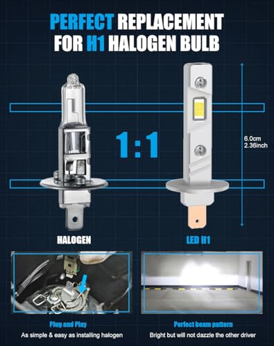 Bombillas LED para faros antiniebla H1 6500K 2 pcs miniatura 5