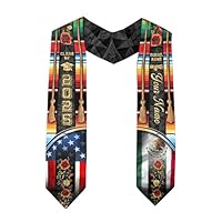 LAVAPE Custom Mexican Graduation Stole, Graduation Stole Customize, Mexican American Flag Graduation Sash 2025 7