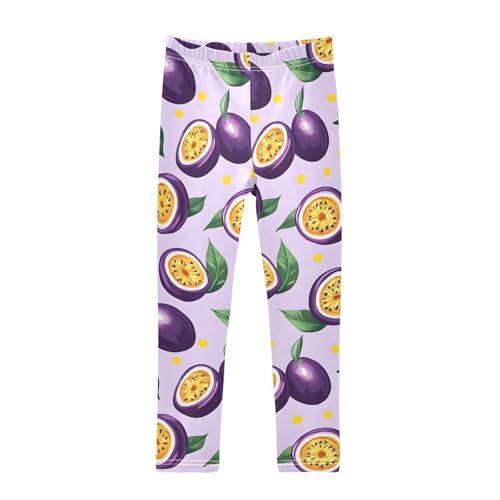ALAZA Girls' Leggings Children's Yoga Pants Skinny Printed Dance Passion Fruit Comfortable 4T