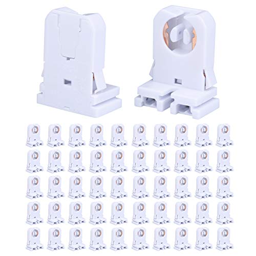 Non-Shunted Turn-Type T8 Lamp Holder, (Pack of 50) UL Non-shunted Light Socket for T8 T10 T12 LED Fluorescent Tube Replacement