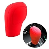 Flygun 2 PCS Car Automatic Gear Shift Knob Cover, Anti-Slip Waterproof Silicone Vehicle Shifter Boots, Universal Durable Automatic Knob Gear Lever Protective Cover for Truck SUV Car RV (Red)