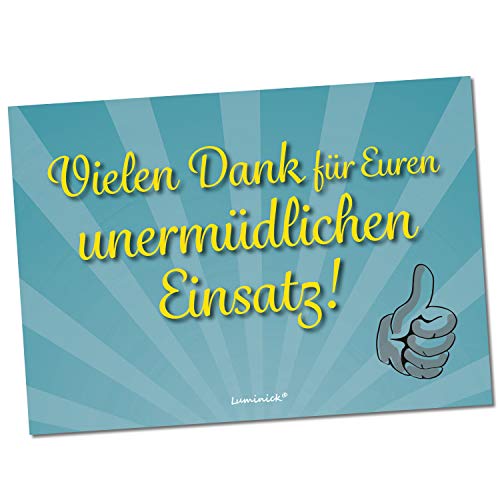 Luminick Postkarte Geschenkkarte Grusskarte Danke Einsatz für Arzt Ärztin Verkäufer Verkäuferin Helfer Helferin Feuerwehr Polizei DIN A6 Karte Dankeschön Spruch, hochwertiges Papier Cover