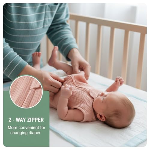 Image of SNOWIE SOFT Generic Baby swaddles Breathable Soft Newborn wrap Blanket with Shoulder Cover Design and Convenient 2-Way zipping Suitable for Baby 0-6 Months Providing Reliable Comfort and Soothing