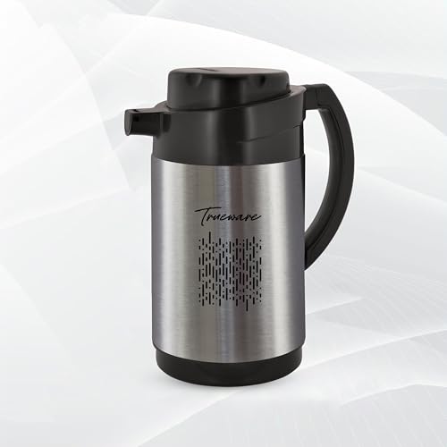Image of Trueware Urban 1200 SS Insulated ISI Certified Flask -1000ML,Tea Pot Kettle Water Jug | Hot & Cold | Leak-Proof Lid | Thermoware | Food Grade | High Grade Stainless Steel | Anti Finger Print Coating