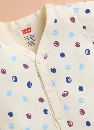 Image of LuvLap Baby Boys & Girls Regular Fit 100% Cotton Half Sleeve Jhabla Pack of 4