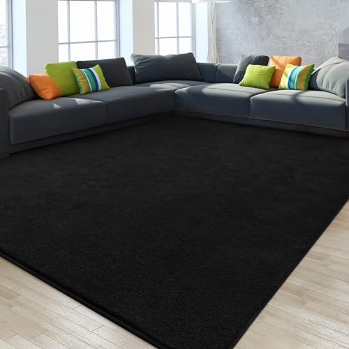 Tapete decorativo negro moderno 4x6 pies ultra suave miniatura 2