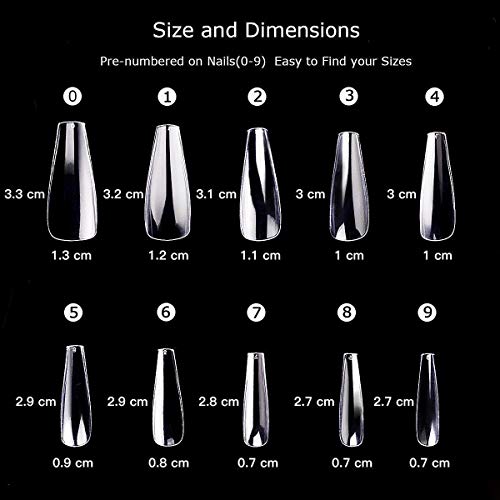 Makartt Stiletto Nail Tips, 500Pcs Almond Full Cover False Nails Clear Press On Nails Bundle Coffin Nail Tips 500Pcs Press On Nails Long Ballerina Nails Clear Acrylic Nails #TOP5