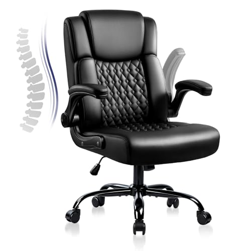 OFIKA Leather Office Desk Chair,Ergonomic Office Chair with Lumbar Support,Computer