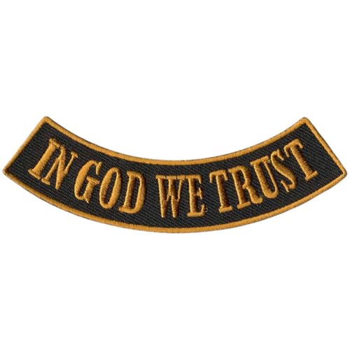 Hot Leathers In God We Trust 4” X 1” Bottom Rocker Patch PPM5136-4 Width x 1 Height Inches