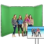 GSKAIWEN 7.87ft x 13.12ft Portable Large Chromakey Green Screen Backdrop with Stand Photography Background Support System for Photo Studio Video Shooting, Live Streaming, Parties, Keying, Stage