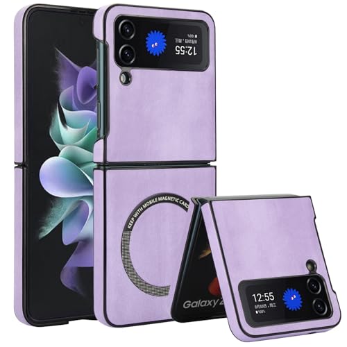 Coque Samsung Galaxy Z Flip 4 MagSafe en cuir chic et antichoc