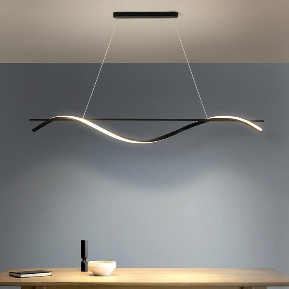 Horizontal Chandelier Dining Room Led Modern Pendant Lamp Compatible with Kitchen Living Room Bar Home Decor Modern Black