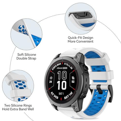 ISABAKE 26mm Quickfit Strap for Fenix 6X/7X/5X, Silicone Replacement Watch Band for Garmin Enduro 2/Epix Pro 51mm - Image 2