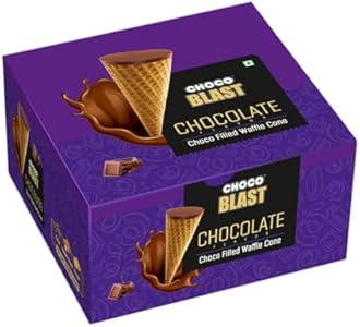 🍫 Pure Temptation Chocoblast Waffle Cones [30 Pieces] 🍪 | Chocolate Gift Box 🎁 | Snacks for Kids & Adults 😋 | Non-Meltable Gift Pack 🎀 | Individually Wrapped Chocolate Cone Bites 🍦 | Chocolate-Filled Waffle Cone 🍫 | Perfect for Birthday 🎉, Christmas 🎄 & Anniversary 💝