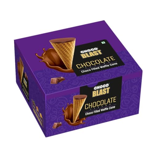🍫 Pure Temptation Chocoblast Waffle Cones [30 Pieces] 🍪 | Chocolate Gift Box 🎁 | Snacks for Kids & Adults 😋 | Non-Meltable Gift Pack 🎀 | Individually Wrapped Chocolate Cone Bites 🍦 | Chocolate-Filled Waffle Cone 🍫 | Perfect for Birthday 🎉, Christmas 🎄 & Anniversary 💝