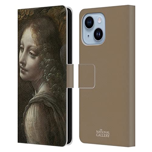 Étui portefeuille iPhone 14 Plus The National Gallery en cuir avec motif The Virgin of The Rocks