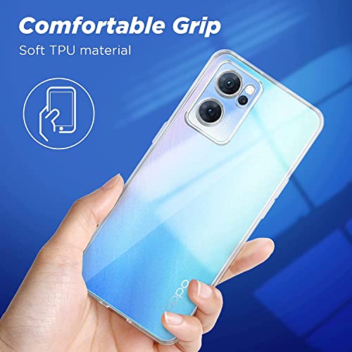 Image of NISHTECH for Oppo Reno 7, Oppo Reno 7 5G Premium Transparent Hybrid Soft Slim Dust Proof Back Case Cover with Camera Protection