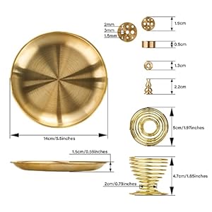 Zenbless5in1incenseburnerpalosantoholdersageholderincenseholderforincensestickscoilincenseincensecones55inchesbrassashcatcherformeditationyogaroom Urban Country Home Decor Zenbless 5 in 1 incense burner palo santo holder sage holder incense holder for incense stickscoil incenseincense cones 55 inches brass ash catcher for meditation yoga room urban country home decor