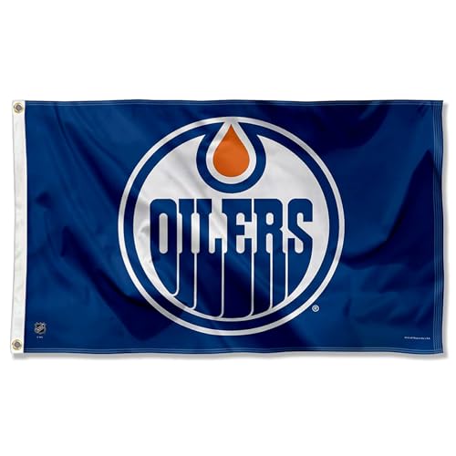 Bandera azul Edmonton Oilers con ojales para decorar tu zona deportiva en casa