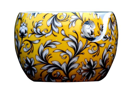 Image of Ceramic Yarn Bowl Holder, 7 x 4 Inches Knitting Yarn Bowls with Holes Crochet Bowl Holder Handmade Yarn Storage Bowl for Knitting Crocheting Accessories. (7)