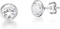 Brinco Solitário Masculino Zircônia Aço Inox Antialérgico