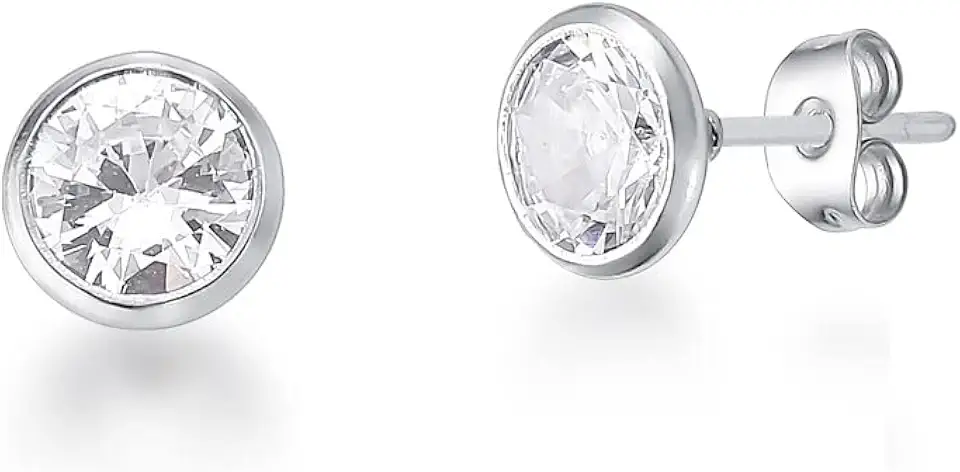 Brinco Solitário Masculino Zircônia Aço Inox Antialérgico