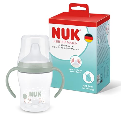 NUK Perfect Match Tasse d’apprentissage | 6+ mois | 150 ml | Tasse anti-fuite pour bébés | Poignées antidérapantes | Mouton | Lot de 1