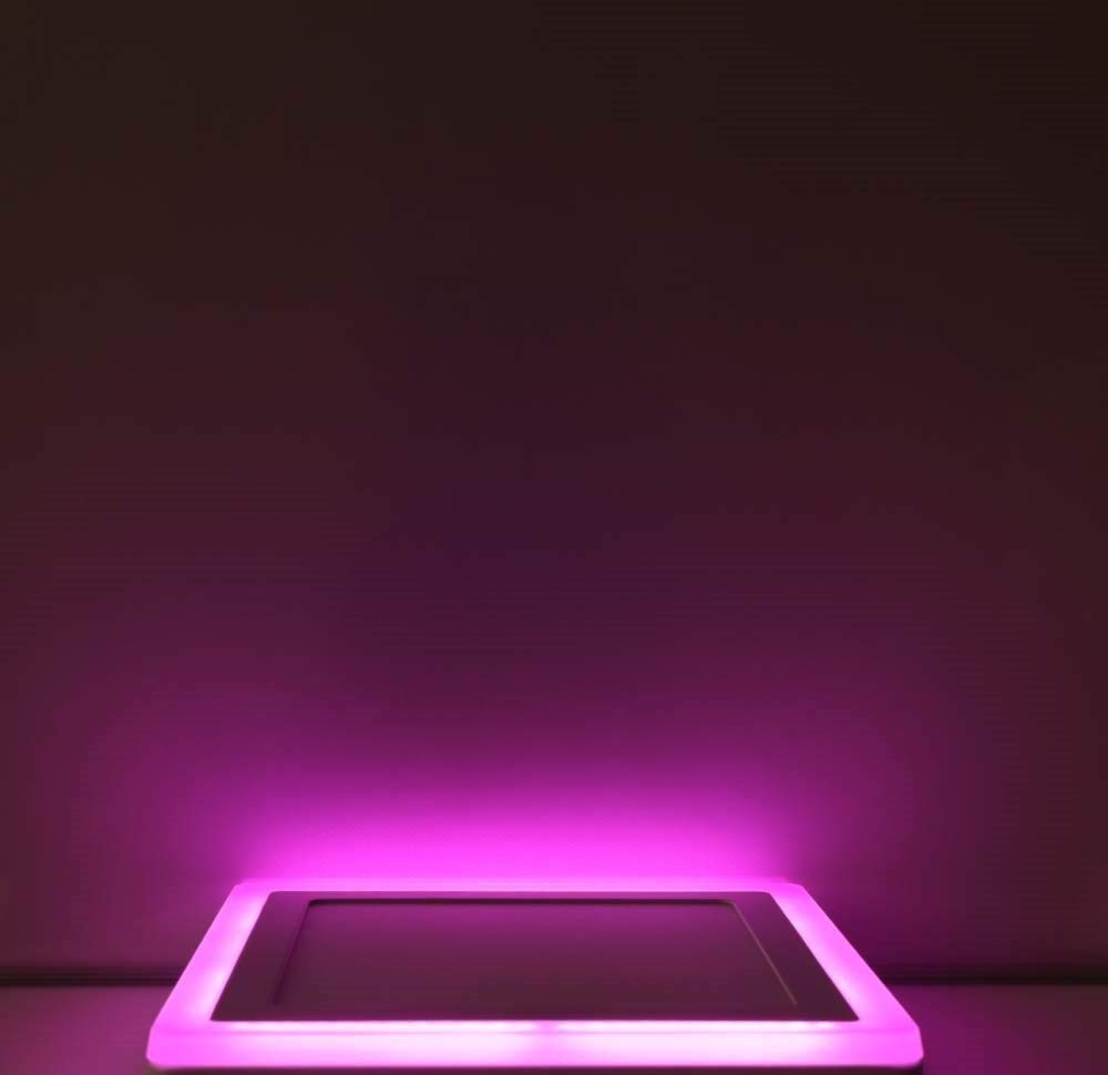 16 Watt LED Side Pink Square Panel Light Ceiling 3D Effect Lighting (Double Color) (Pack of 02) | led Panel Light | 16w led Panel Lights for Ceiling | pop led Light | pop led Light | 2