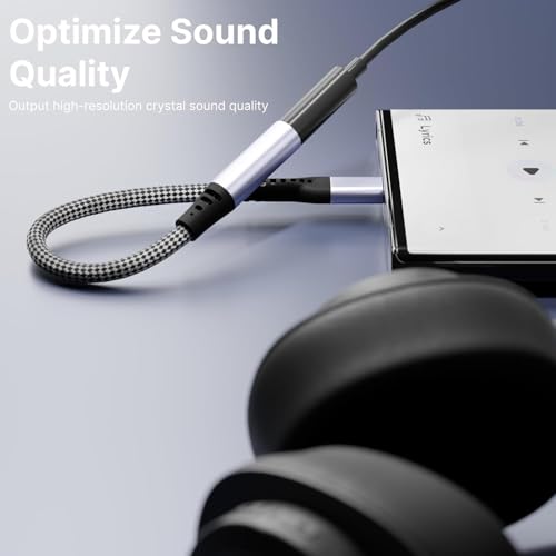 Image of Basesailor Type-C to 3.5mm Audio Jack Adapter with DAC for iPhone 15, Samsung S Series, OnePlus, Google Pixel, Nothing & Other Type C Phones - Headphones Converter Compatible, 5-Year Warranty*