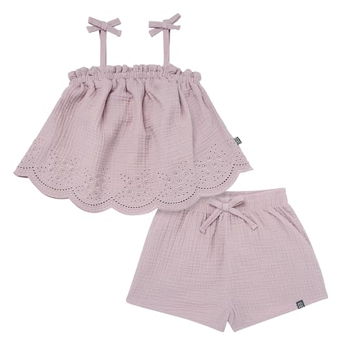 Image of Modern Moments by Gerber Baby Girls 2-piece Gauze Top & Short Set