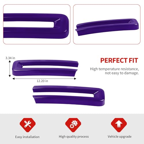 Image of Jimen Compatible with Dodge Ram 2018-2025, 2PCS Front Grille Cover Exterior Trim Accessories (Purple)
