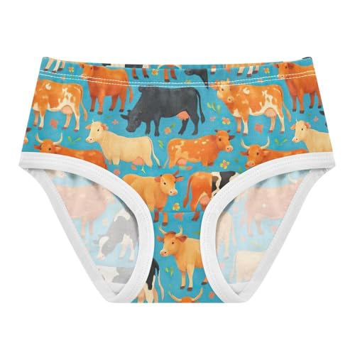 Cotton Girls Underwear Toddler Breeds Colors Cows Blue Girl Panties Cute Print Undies Kids Briefs 2t