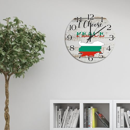 Horloge murale drapeau Bulgarie 38cm pour salon rustique