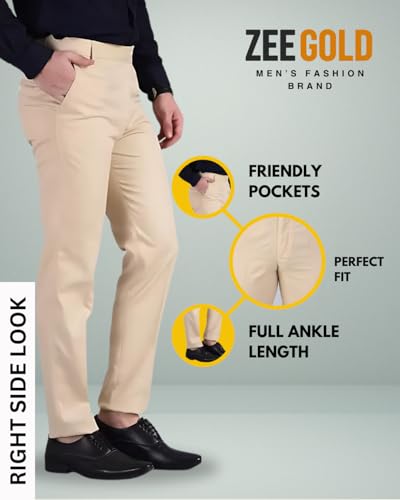 Image of Men's Slim Fit Formal Trouser for Regular Fit