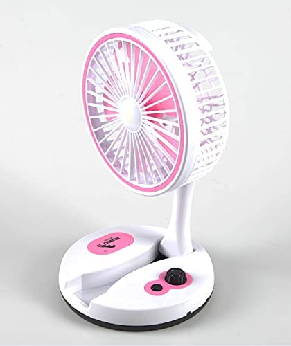 Inch Foldable Powerful Rechargeable High Speed Table Fan with LED Light for Home Office Desk Kitchen (Multicolo