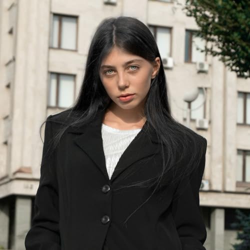 EUPSIIU Women's Long Black Straight Wig wigs for women,halloween wig,Long Straight Synthetic Raven Wigs for Party Cosplay Halloween Anime,Carnival Fancy Dress Accessories (Black) - Image 4