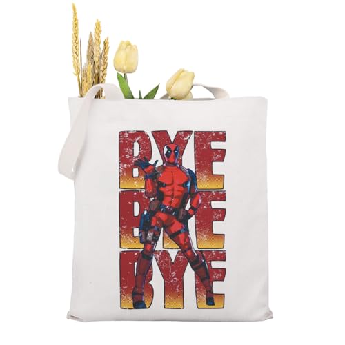 MAOFAED Movie Inspired Gift, Funny Dancing Man Bye Bye Bye Tote Bag, Comics Book Lover Gift (bye bye bye)