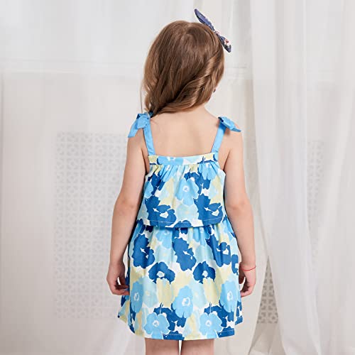 Sosomi Baby Blue Dress Sleeveless Baby Girl Dresses 6-12 Months Baby Summer Dress Butterfly Dresses For Baby Girl Kid Floral Sundress Baby Girls' Dresses Flower Print Royal Blue Toddler Dress #TOP1