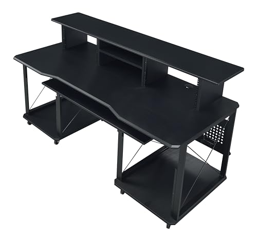 Acme Furniture Metal and Wooden Music Desk with Wheels, Black by Acme - Used condition - Image 3