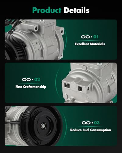 Image of SCITOO AC Compressor fit for Acura CL 3.0L 1997-1999 | Fast Cooling, Ultra Low Noise (≤72 dB)Air Conditioner Compressor with Clutch, Easy Installation, 38810P8AA01