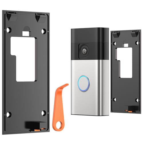 TECKNET Doorbell Halterung Nur kompatibel mit Ring Akku-Videotürklingel (Battery Video Doorbell) (2024) Option zur Befestigung mit Klebstoff oder Bohrungen Robust und Langlebiges Doorbell Zubehör