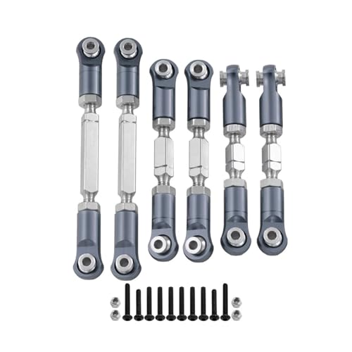Rc Special Connecting Rod for Arrma for Mojave 4X4 4S for Blx 1/8 Aluminum Alloy Steering Link Rod Set RC Car Tracked Vehicles Parts and Accessories Replacement Use(Gray)