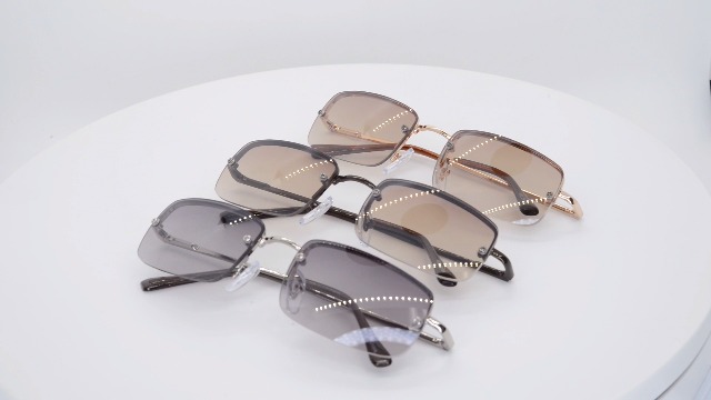 Small Rectangular Sunglasses with Spring Hinge Amazon.com: The Fresh Minimalist Small Rectangular  main image 3