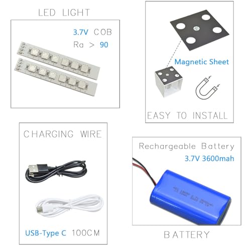 Aplique de pared LED inalámbrico negro pack de 2 luces regulables con mando para dormitorio 5