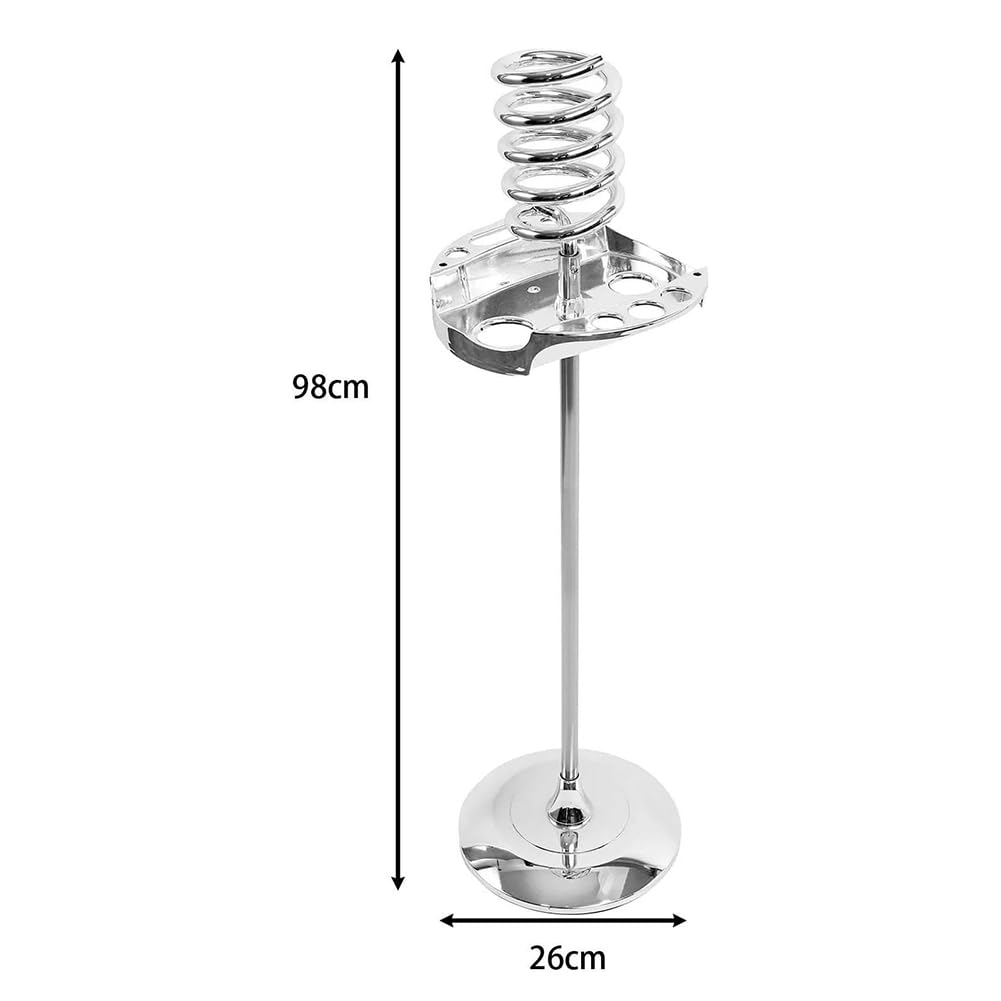 Supporto per asciugacapelli da pavimento con base resistente, durevole, antiruggine, design multifunzionale per saloni di bellezza e case (oro)