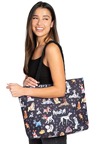 Disney-Tote-Travel-Bag-Dogs-Print-101-Dalmatians-Lady-Tramp-Copper-Dodger