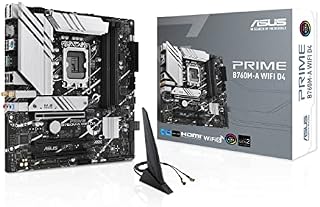 ASUS PRIME B760M-A WIFI D4 - płyta główna Intel B760 LGA 1700 Micro-ATX (DDR4, PCIe 4.0, 2 x M.2, Realtek 2.5Gb Ethernet, Wi-Fi 6, DisplayPort, 2 x HDMI, SATA 6 Gb/s, USB 3.2 Gen 2, Aura Sync RGB.)
