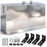 50 Gallon Upright Hydraulic Reservoir Tank, Aluminum Hydraulic Oil Fluid Tank for Dump Truck, Trailer & Live Floor Systems - W/Sight/Temperature Gauge and Mounting Hardware