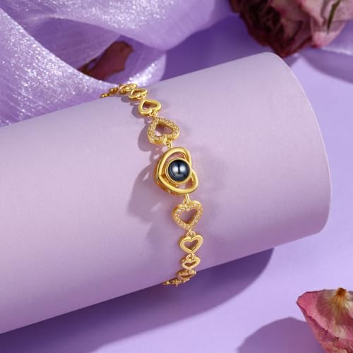 Bracelet with Picture inside Custom Picture Bracelet Personalized Photo Projection Memorial Mom Gifts for Women Wife Nana4