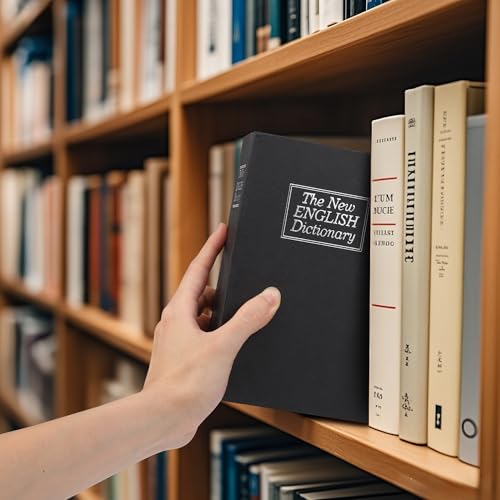 Ableitung Buch Safe Geheime Aufbewahrung Box mit Kombinationsschloss, schwarzer Schlüssel Hider Buch Safe Dose, versteckte für Geld, Pass, Wertgegenstände, 7 x 4,7 x 2,2 